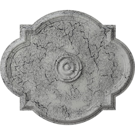 Waltz Ceiling Medallion (Canopies up to 5 1/4"), 24"W x 20 1/2"H x 1 1/8"P, Ultra Pure White Crackle